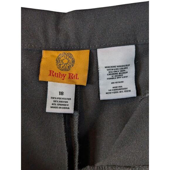 Ruby Rd. Women's Size 18 Black Straight Leg Professional Dress Pants - Picture 5 of 5